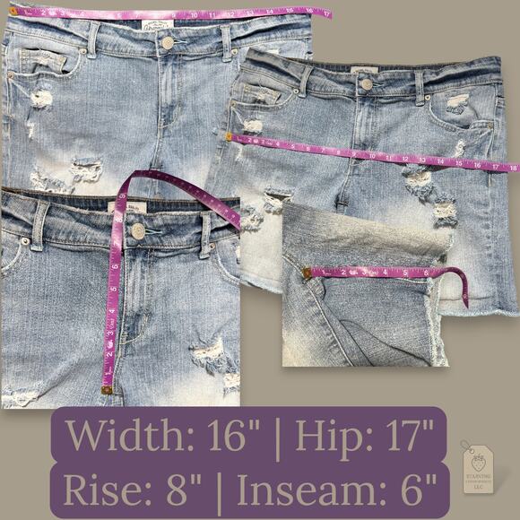 Aéropostale Light Wash Distressed Denim Shorts Women’s 11/12 Casual - Picture 5 of 5